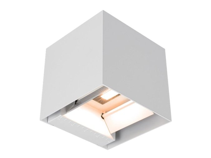 Bílé LED fasádní solární svítidlo hranaté s pohybovým čidlem 9W IP65 CCT
