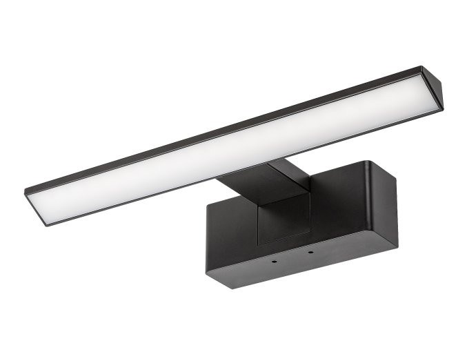 Černé LED svítidlo nad zrcadlo 3v1 Loric 30cm 6W