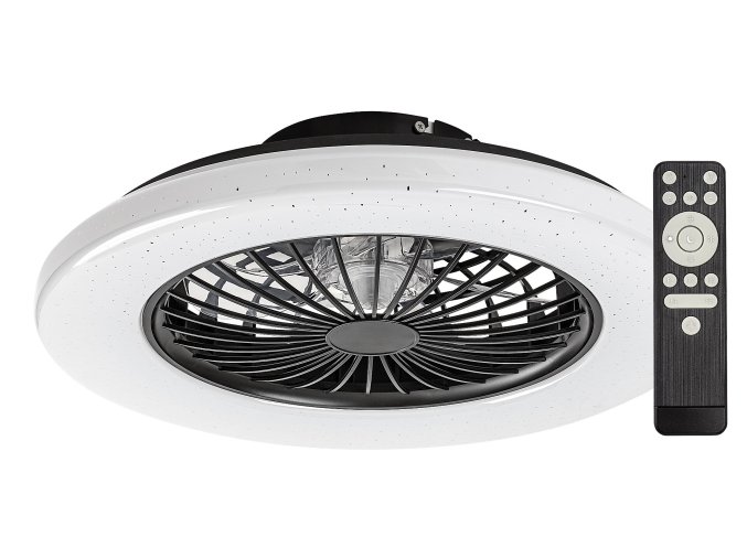 Černé stropní LED svítidlo s ventilátorem Dalfon2 485mm 48W CCT s DO
