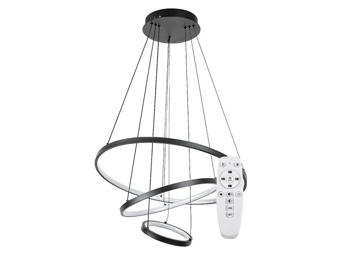 Černé závěsné LED svítidlo Beliza 600mm 90W CCT s DO