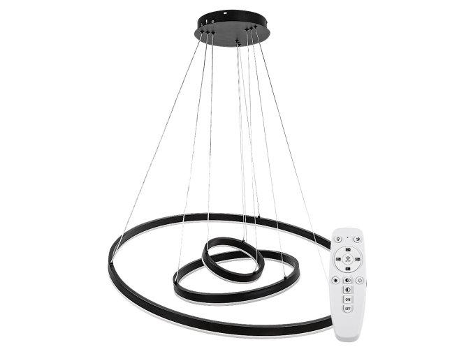 Černé závěsné LED svítidlo Isaure 800mm 100W CCT s DO