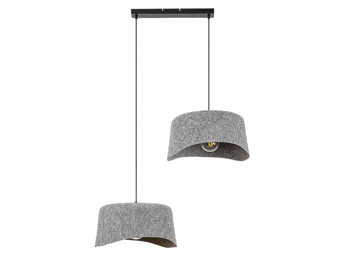 Šedý závěsný lustr Farelia pro žárovku 2x E27