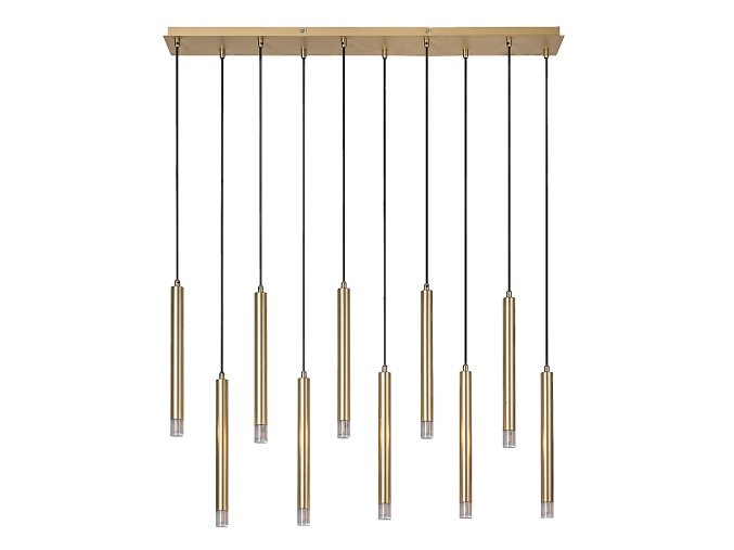 Zlatý závěsný lustr Ramira pro žárovku 10x G9