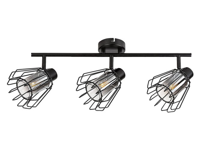 Černé stropní svítidlo Emerencia pro žárovku 3x E14