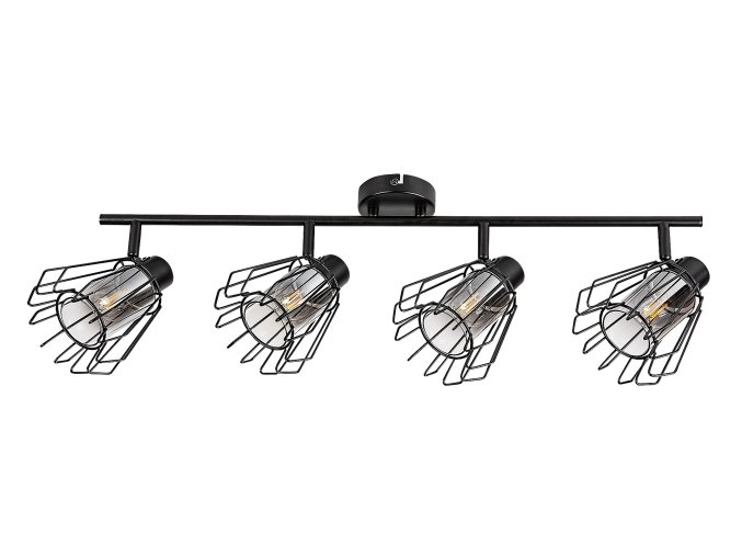 Černé stropní svítidlo Emerencia pro žárovku 4x E14