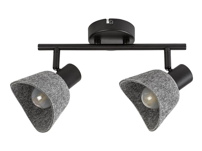 Šedé stropní svítidlo Farelia pro žárovku 2x E14