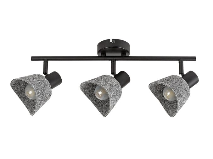 Šedé stropní svítidlo Farelia pro žárovku 3x E14