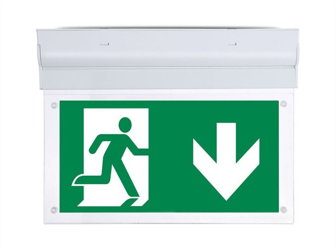 Bílé nástěnné/stropní LED nouzové svítidlo s piktogramy 2W