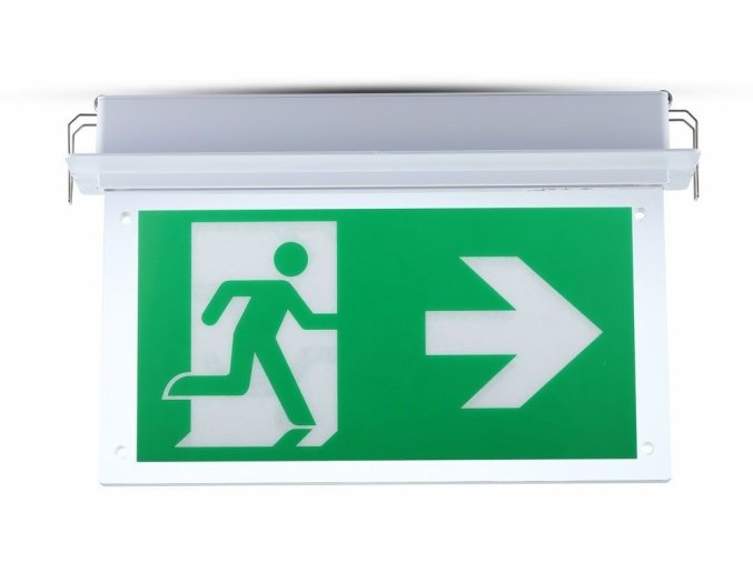 Bílé vestavné LED nouzové svítidlo s piktogramy 2W