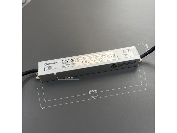 65964 led zdroj trafo 12v 20w ip67