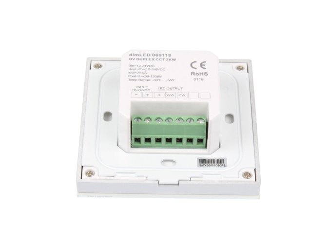 Nástěnný Ovladač dimLED pro LED pásky CCT (Barva: černá)