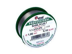 Bezolovnatý cínový pájecí drát s tavidlem 1,0mm 100g