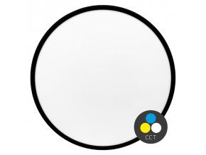Černé přisazené LED svítidlo Modio kulaté 600mm 50W CCT
