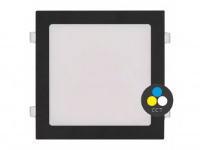 Černý vestavný LED panel hranatý 300 x 300mm 24W 24V CCT