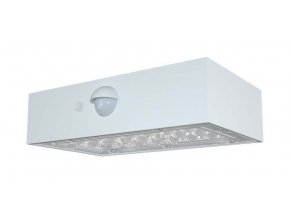 Bílé LED nástěnné solární svítidlo s pohybovým čidlem 3W IP65