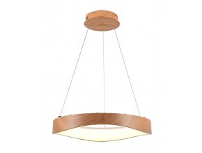 Závěsné LED svítidlo kulaté designové s dřevěným dekorem 50cm 18W