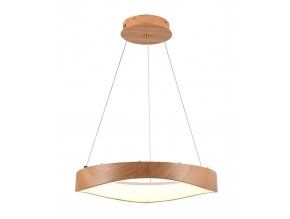 Závěsné LED svítidlo kulaté designové s dřevěným dekorem 50cm 25W
