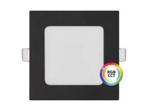 Černý vestavný LED panel hranatý 120 x 120mm 9W 24V RGB+CCT