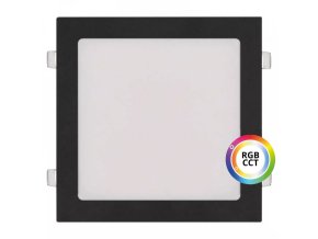 Černý vestavný LED panel hranatý 300 x 300mm 36W 24V RGB+CCT
