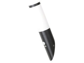 Černé fasádní svítidlo s pohybovým čidlem Black Torch pro žárovku E27