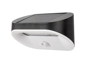 Černé fasádní solární LED svítidlo s pohybovým čidlem Brezno 3,2W IP44