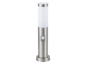 Chromový zahradní sloupek s pohybovým čidlem Inox Torch pro žárovku E27 45cm