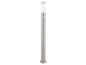 Chromový zahradní sloupek s pohybovým čidlem Inox Torch pro žárovku E27 110cm