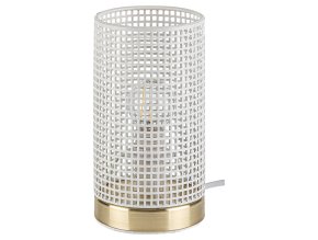 Bílá stolní lampa Boogie s perforovaným stínítkem pro žárovku E14