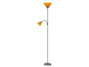 Stříbrná stojací lampa Action s oranžovými stínidly pro žárovky E27+E14
