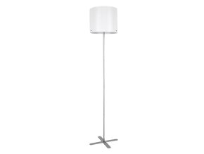 Stříbrná stojací lampa Izander s bílým stínidlem pro žárovku E27