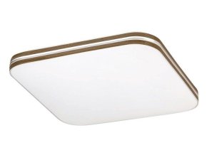Bílé stropní LED svítidlo Oscar2 s dekorem dřeva hranaté 330x330mm 18W