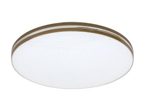 Bílé stropní LED svítidlo Oscar2 Star s dekorem dřeva kulaté 340mm 18W