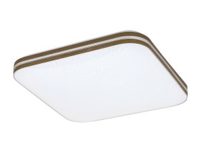Bílé stropní LED svítidlo Oscar2 Star s dekorem dřeva hranaté 330x330mm 18W