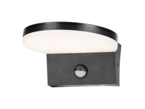 Černé fasádní LED svítidlo s pohybovým čidlem Batida 9W IP54 CCT