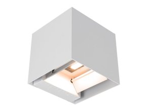 Bílé LED fasádní solární svítidlo hranaté s pohybovým čidlem 9W IP65 CCT