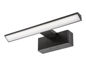 Černé LED svítidlo nad zrcadlo 3v1 Loric 30cm 6W