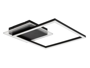 Černé stropní LED svítidlo Ottavia 375x375mm 24W