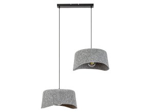 Šedý závěsný lustr Farelia pro žárovku 2x E27