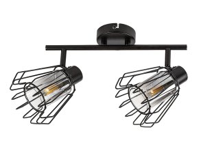 Černé stropní svítidlo Emerencia pro žárovku 2x E14
