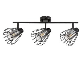 Černé stropní svítidlo Emerencia pro žárovku 3x E14