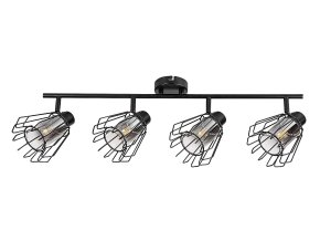 Černé stropní svítidlo Emerencia pro žárovku 4x E14