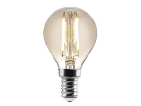 LED žárovka svíčka Filament kouřová G45 6W E14