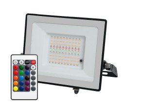 Černý RGBW LED reflektor 50W s 1m kabelem a DO