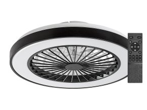 SMART WIFI Černé stropní LED svítidlo s ventilátorem Dalfon2 480mm 40W RGB+CCT s DO