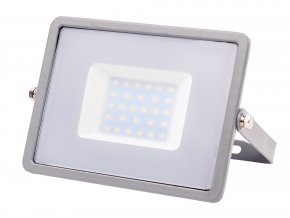 Šedý LED reflektor 30W Premium (Barva světla Teplá bílá)