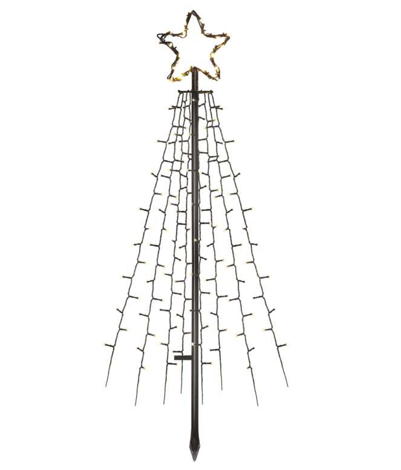 EMOS LED vánoční strom kovový 180 cm, teplá bílá, časovač DCTW02