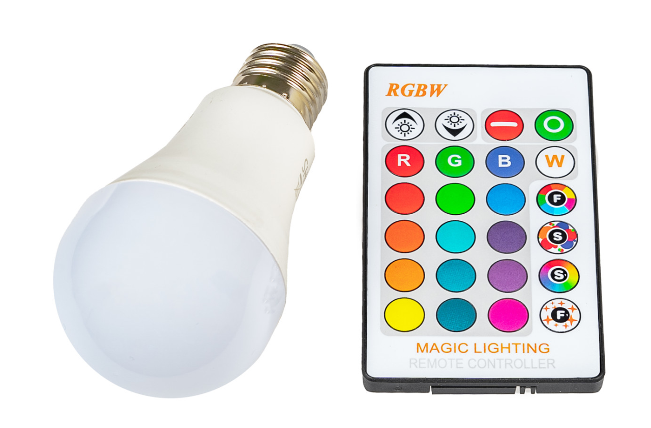 T-LED RGBW LED žárovka 5W E27 Barva světla: RGB + teplá bílá 021170