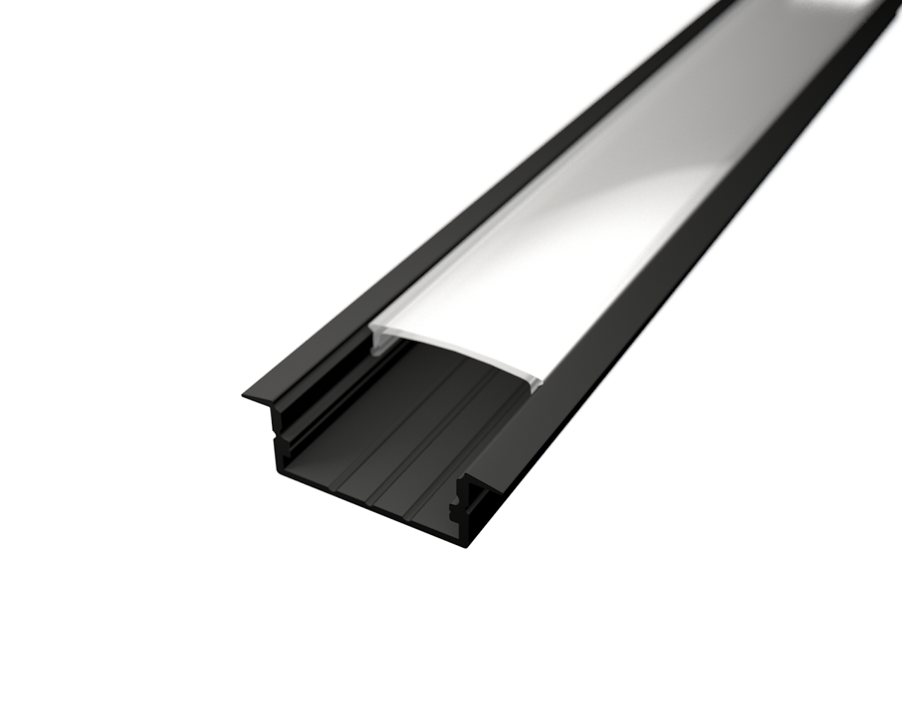 LED Solution Vestavný profil pro LED pásky V4 černý Vyberte variantu a délku: Profil + Nacvakávací čirý difuzor 1m