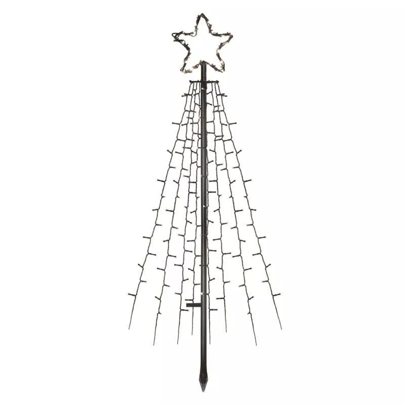 EMOS LED vánoční strom kovový 180 cm, studená bílá, časovač DCTC02