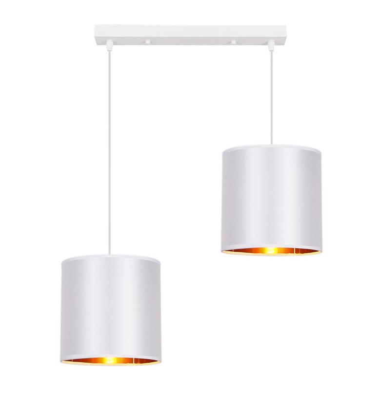 Candellux Bílo-měděný závěsný lustr Atlanta pro žárovku 2x E27 32-00644